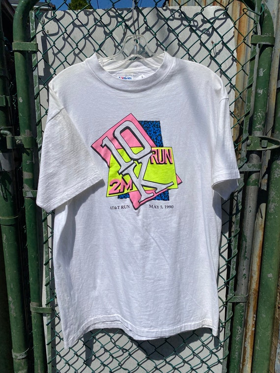 1990s AT&T Running Tee Vapor Wave Style Hanes - image 1