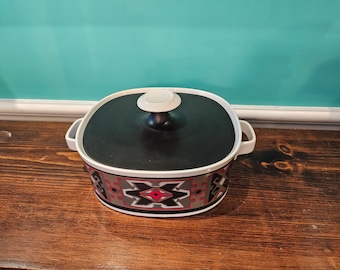 Casserole Dish with Lid Quadrille Sango Malta Pattern