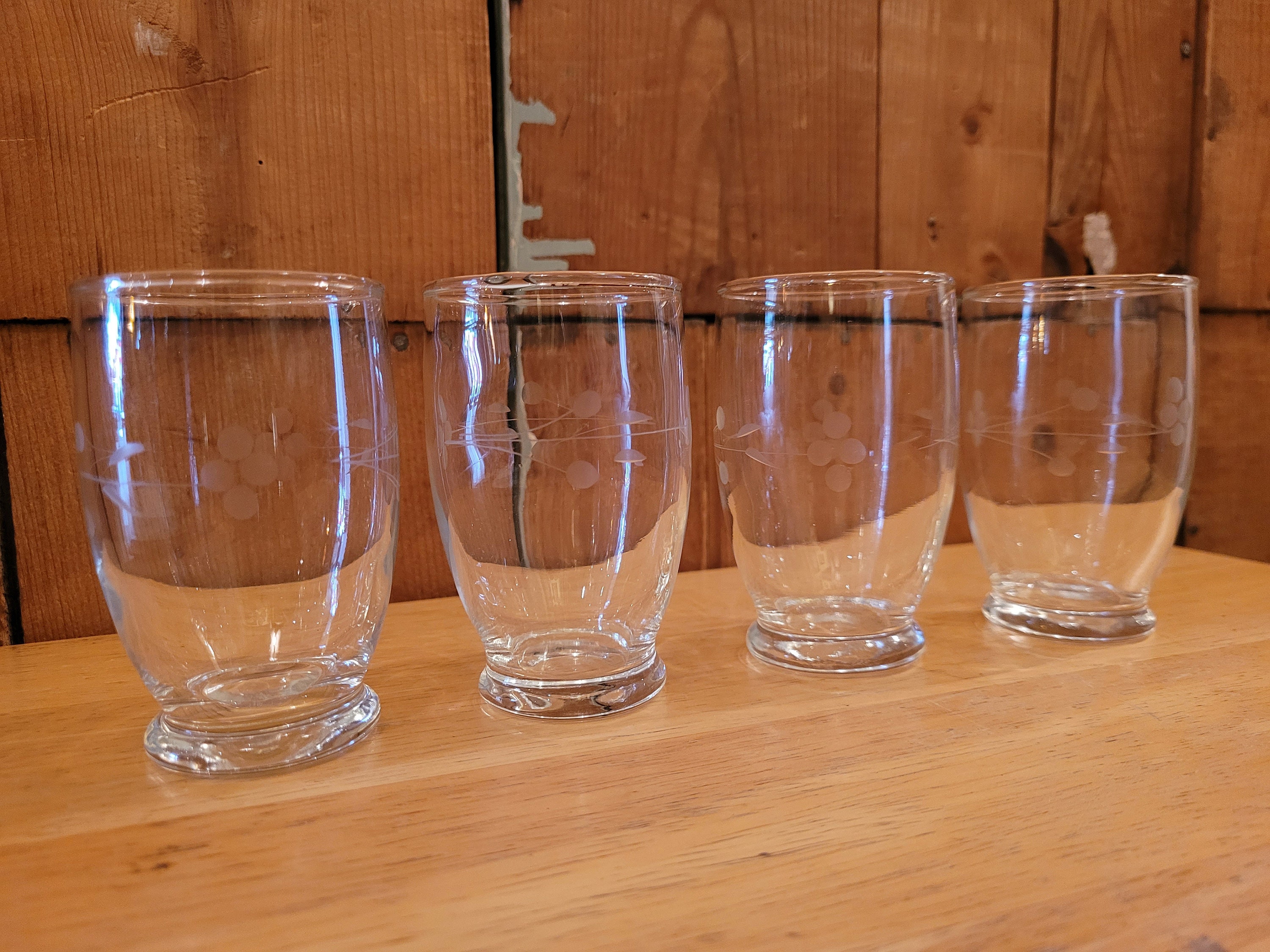 Etched Juice Glasses Set of Four 