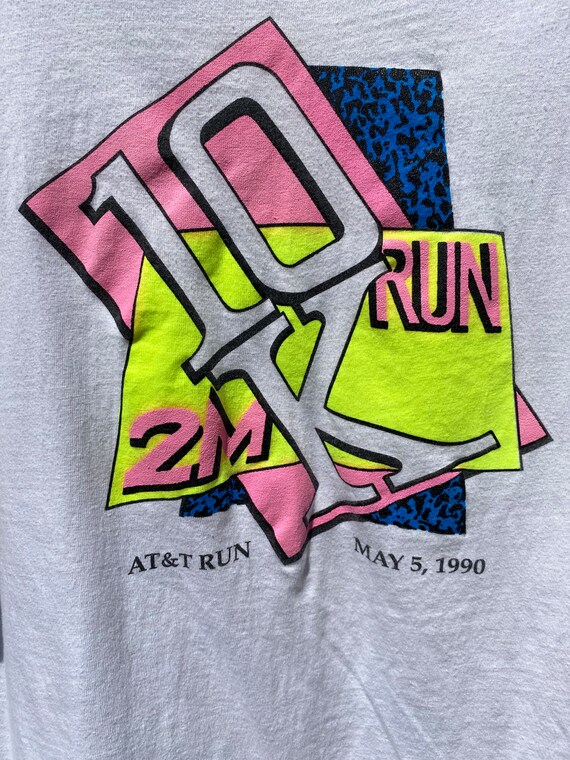 1990s AT&T Running Tee Vapor Wave Style Hanes - image 4