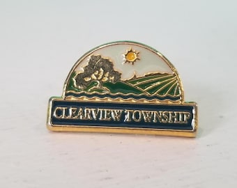 Clearview Township Vintage Metal Enamel Pin, Ontario Canada