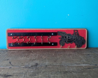 Vintage Wall Mounted Tie Rack, With Box with Antique Car Decal