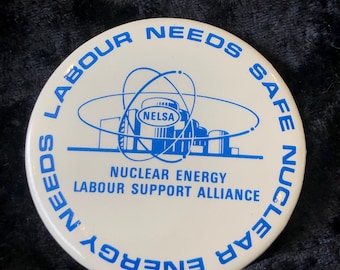Vintage Button Nuclear Energy Support Alliance 2 1/4"