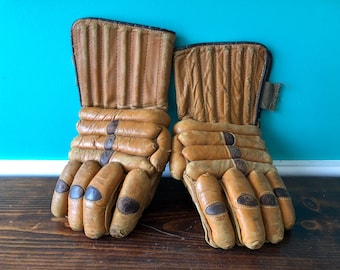 1940's Leather Hockey Gloves