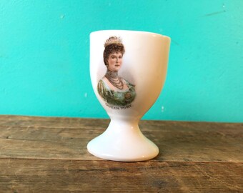 Antique Queen Mary Egg Cup, Commemorating Coronation of King George V and Queen Mary, 1911 Royal Collectible