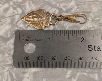 Vintage 1960s GUCCI Gold Tone Knight Shield Zipper Pull