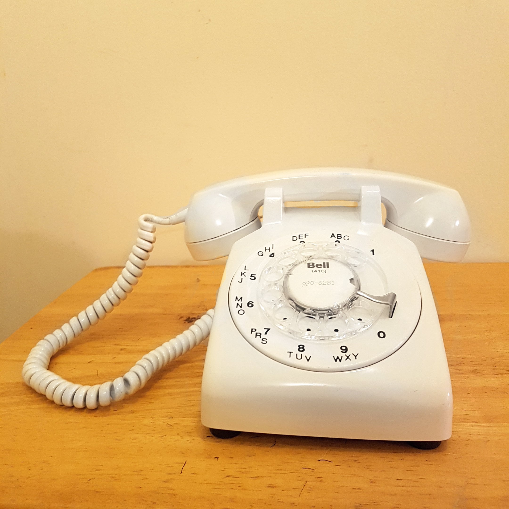 1980s White Rotary Dial Phone