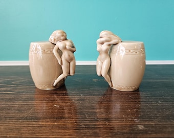 Vintage Adult Novelty Collectible Salt and Pepper Set - Made in Japan