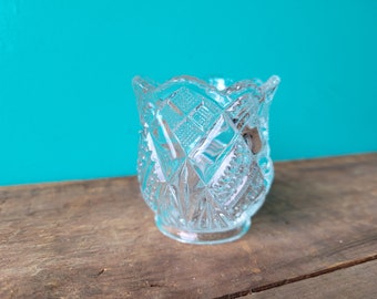 1950s Glass Tooth Pick Holder Vintage Diner