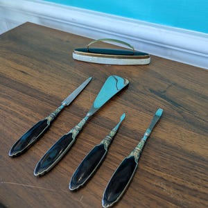 Antique Manicure Set, Fancy Five Piece Set