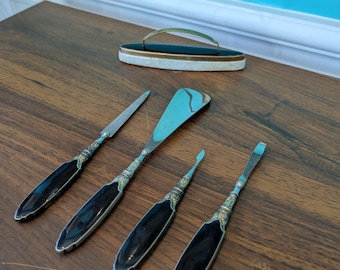 Antique Manicure Set, Fancy Five Piece Set