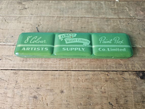 Vintage Asco Water Color Paint Box, Artist's Supply Co Limited, Manufactured in England