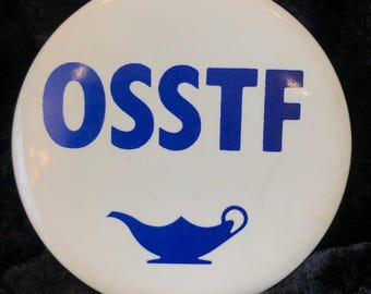 Vintage Button Ontario Secondary School Teachers' Federation 3 1/2"
