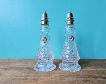 Fancy Large Crystal Salt and Pepper Set