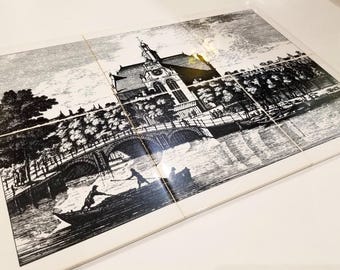 Noorderkerk Amsterdam Vintage Decorative Dutch Tiles Set. Mosa Holland.