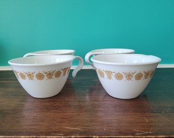 Corelle - Golden Butterfly - Set of Four Tea Cups