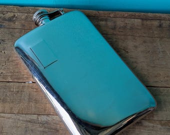 Vintage Giant Flask Silver Plated, 8 1/4" x 4 1/4" x 3/4"