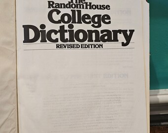 1975 the Random House College Dictionary Unabridged USA - Etsy