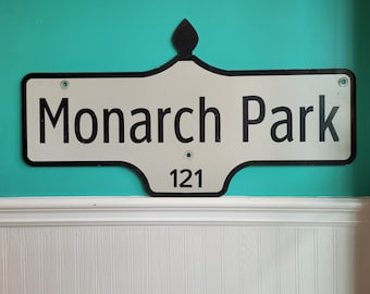 Monarch Park Decommissioned Toronto Street Sign
