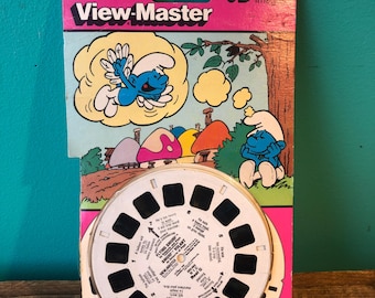 Vintage View-Master Reel Packet Flying Smurf, 1982 In Original Packaging