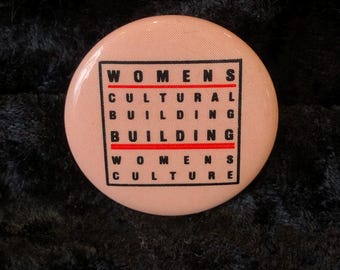 Vintage Button Womens Cultural Building Building 1 1/4""