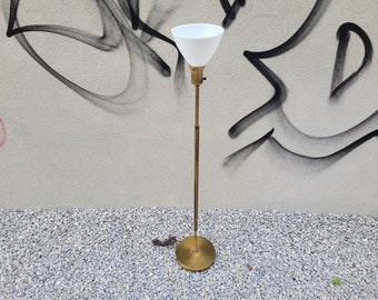 Midcentury Brass Torchiere Style Floor Lamp (Local Pickup)