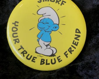 Vintage Button Smurfs 2 1/4"