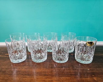 Vintage Simpsons Hand Cut Crystal 8 Piece Water Glass Set