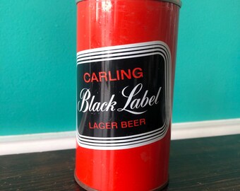 Black Label Lager Carling Brewery 1960's Empty Beer Can. Canada.
