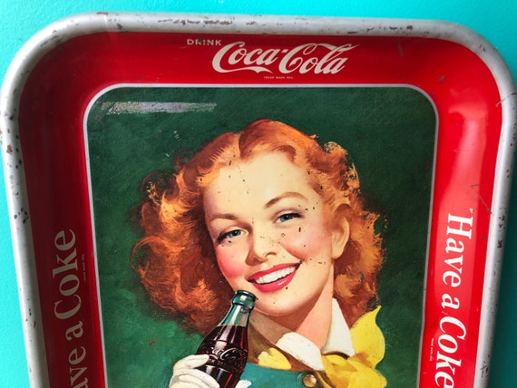 1950s Coca-cola Tray Smiling Redhead Made in USA - Etsy