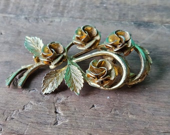 Coro Rose Branch Brooch