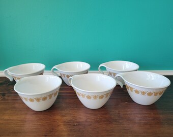 Corelle - Golden Butterfly - Set of Six Tea Cups