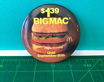 McDonalds Promo Button, 1.39 Big Mac, 3 1/2"