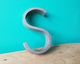 Salvaged Metal Signage Letter S
