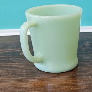 1960s Fire King D Handle Jadeite Mug - D