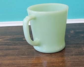 1960s Fire King D Handle Jadeite Mug - D