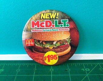 McDonalds Promo Button, New McD.L.T., 3 1/2"