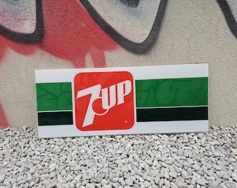 Vintage 7UP Sign, Plexiglass Insert From Display Fridge 33 1/2" x 14"