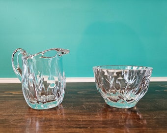 Vintage Simpsons Hand Cut Crystal Creamer and Sugar Bowl