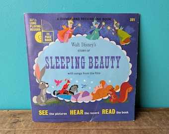 1960s Sleeping Beauty, 33 1/3 Long Playing Record and 24 Page Book