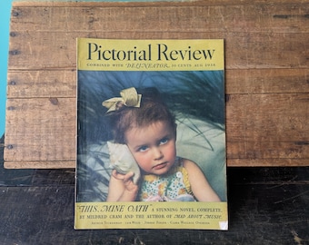 August 1938 Pictorial Review Combined with Delineator Magazine, Vintage Fashion Magazine, 13 1/2" x 10 1/2"