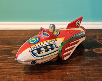 Rocket Racer Friction Toy with Original Box. 1970s. Made in China.