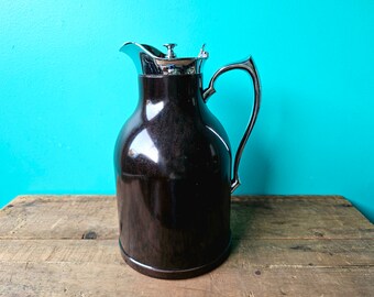 1940s Thermos Stronglas Carafe Brown Bakelite and Chrome