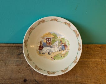 Royal Doulton Bunnykins Bowl, Family Car Trip, 5 3/4" x 2"