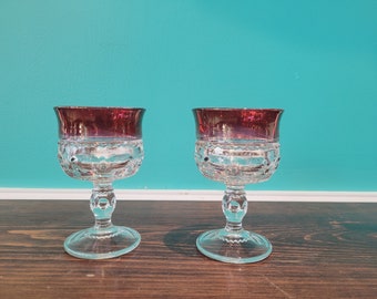 Pair of Pressed Glass Goblets