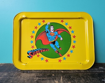 1976 Superman Folding Lap Tray, Collectible Superman 17 1/2" x 12 3/4" x 5 1/2" tall