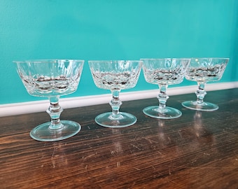 Vintage Simpsons Hand Cut Crystal 4 Piece Dessert Glass Set