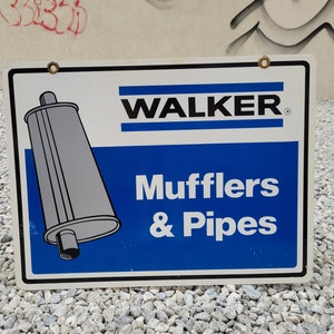 1970s Walker Mufflers & Pipers Tin Sign