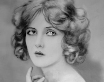 Mary Nolan, 1920's era Ziegfeld Follies showgirl - black & white, multiple sizes - classic portrait, vintage beauty, [730-019]