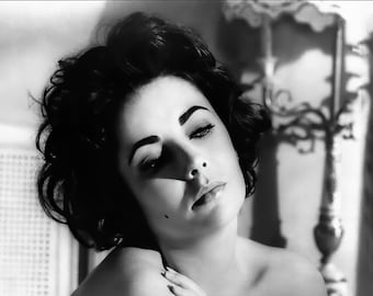 Elizabeth Taylors reklambild för "Butterfield 8" ca 1960, svartvitt, flera storlekar - gammal Hollywood, klassisk skådespelerska [1726]